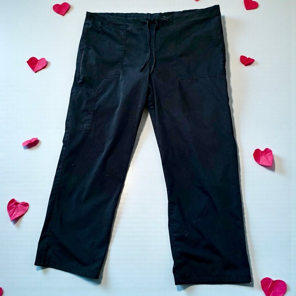 Scrub Star Scrub Pants Black Womens Medium Drawstring Cargo